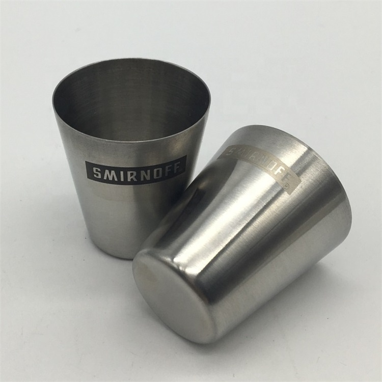 Premiums 1oz 30ml Stainless Steel Cocktail Drinking Shot Glass With Customized Black Etched Logo