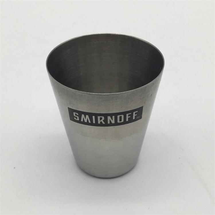 Premiums 1oz 30ml Stainless Steel Cocktail Drinking Shot Glass With Customized Black Etched Logo