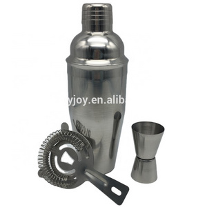 24oz/750ml Stainless Steel Cocktail Shaker Bar Kit Set With Jigger Strainer