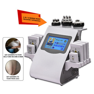 Best Rf Vacuum Machine Body Slimming Lipolaser Cavitation Machine 6 Handles in 1 Anti-Aging Fat Cell Remove