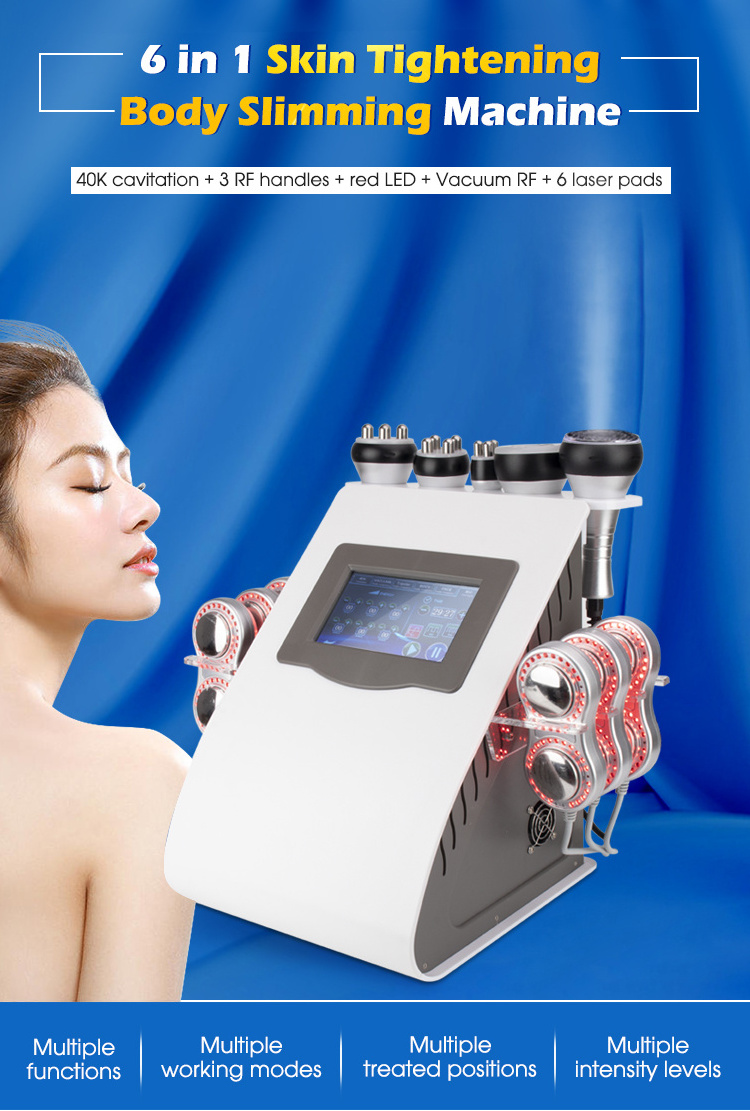 6 In 1 Face Lifting Body Slimming Kim 8 System Vacuum Rf Lipo Laser 80k Ultrasonic Cavitation Machine