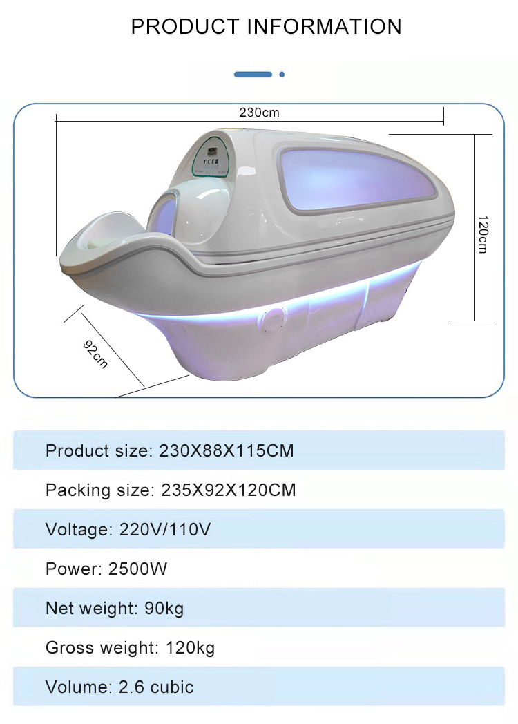 Weight Loss Tanning Bed Water Aqua Hydro Massage Steam Infrared Ozone Therapy Spa Capsule For Sale