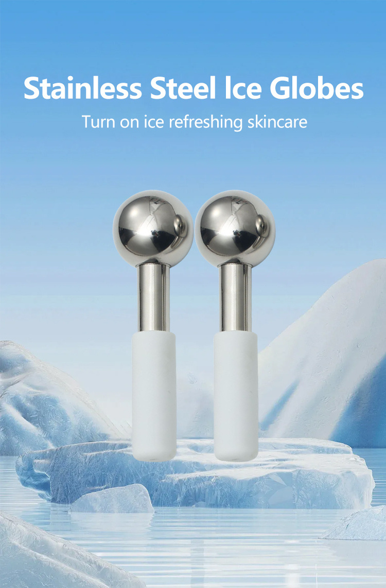 AME310 Cold Facial Massage Stainless Steel Ice Globes Wholesale For Facials Face With Anti-Freeze Li