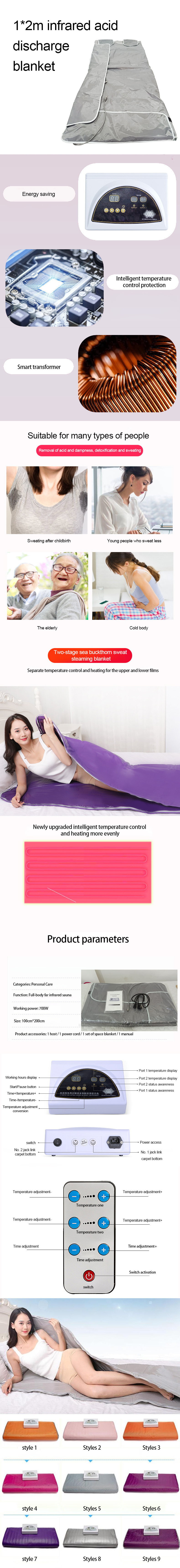 High Tech Infrared Sauna Blanket 3 Zone Beneficial Women Sauna Sweat Vest Blanket For Weight Loss Body Health Care High Quality