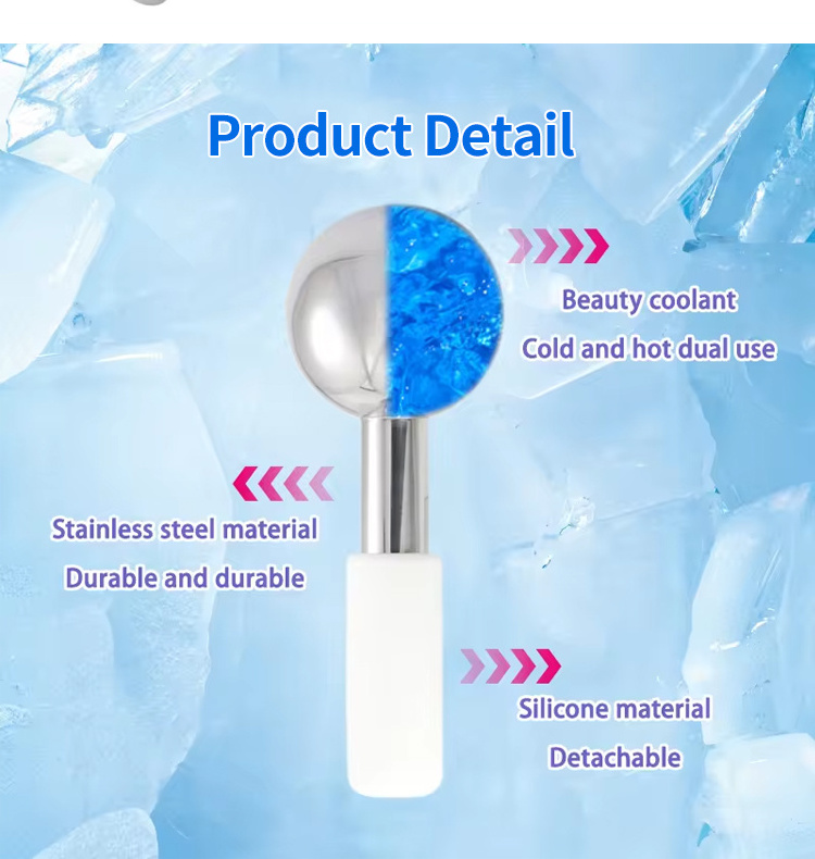 AME310 Cold Facial Massage Stainless Steel Ice Globes Wholesale For Facials Face With Anti-Freeze Li