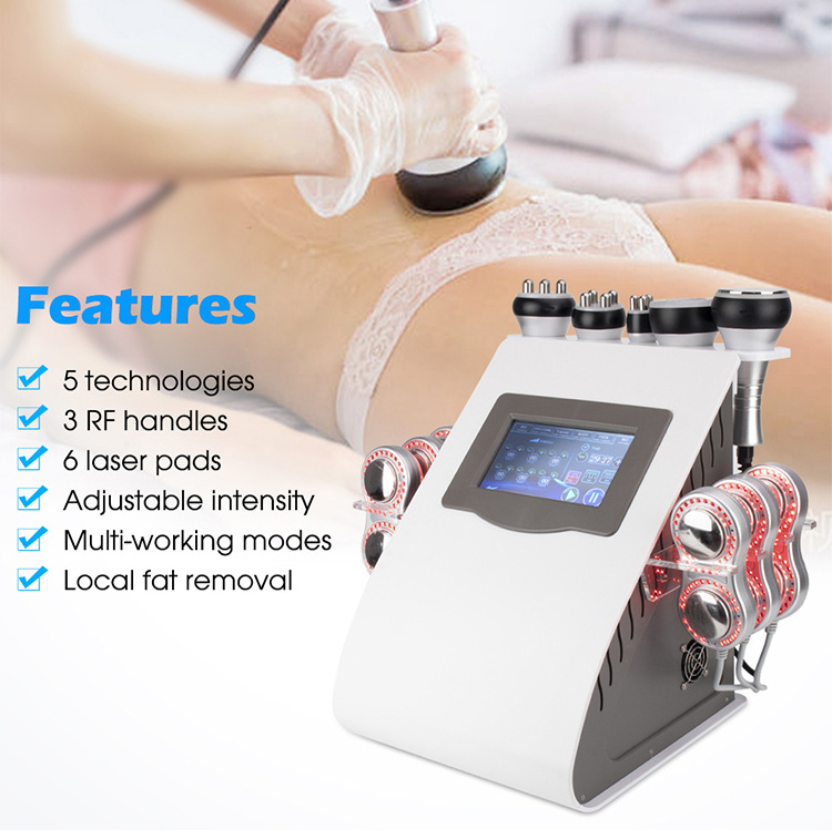 6 In 1 Face Lifting Body Slimming Kim 8 System Vacuum Rf Lipo Laser 80k Ultrasonic Cavitation Machine