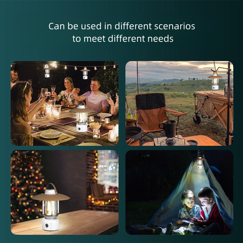 ENJOY Wholesale Outdoor Led Camping Lantern Christmas Decoration Outdoor Led Collapsible hanging Lantern With Ceiling Fan Light