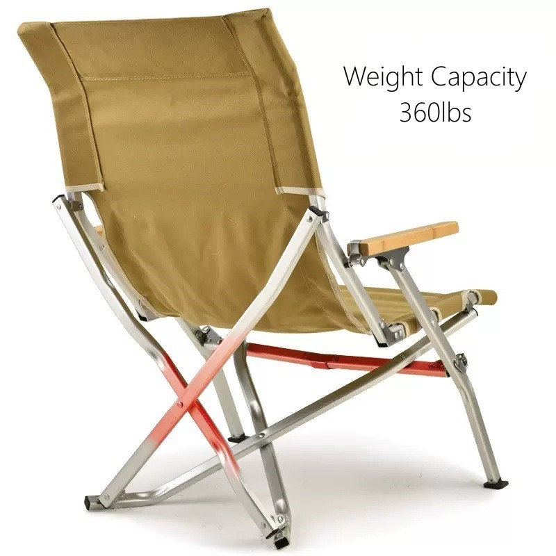 Factory Wholesale 1680D Canvas High/Low Back Adjustable Sea Otter Outdoor Kermit Folding Camping Chair