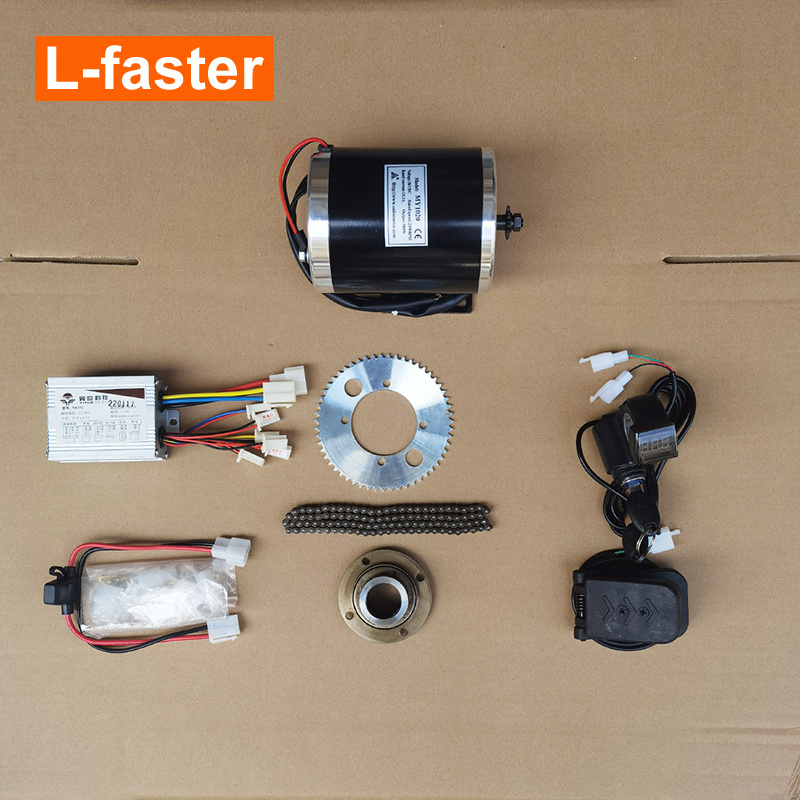 Diy 36V48V 1000W Brush High Speed Go Kart Motor Kit With Throttle 55T Chain Wheel Freewheel Adapter