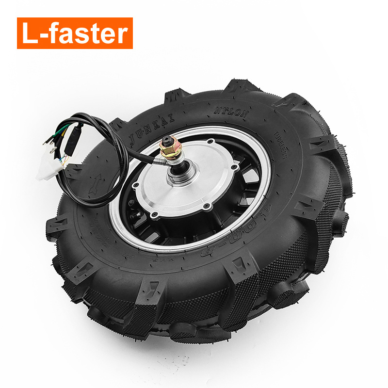 Low Speed 16 Inch Tractor Tire 500W Brushless Gear Deceleration Motor Wheel Kit for Electric Garden Farm Feed Trolley