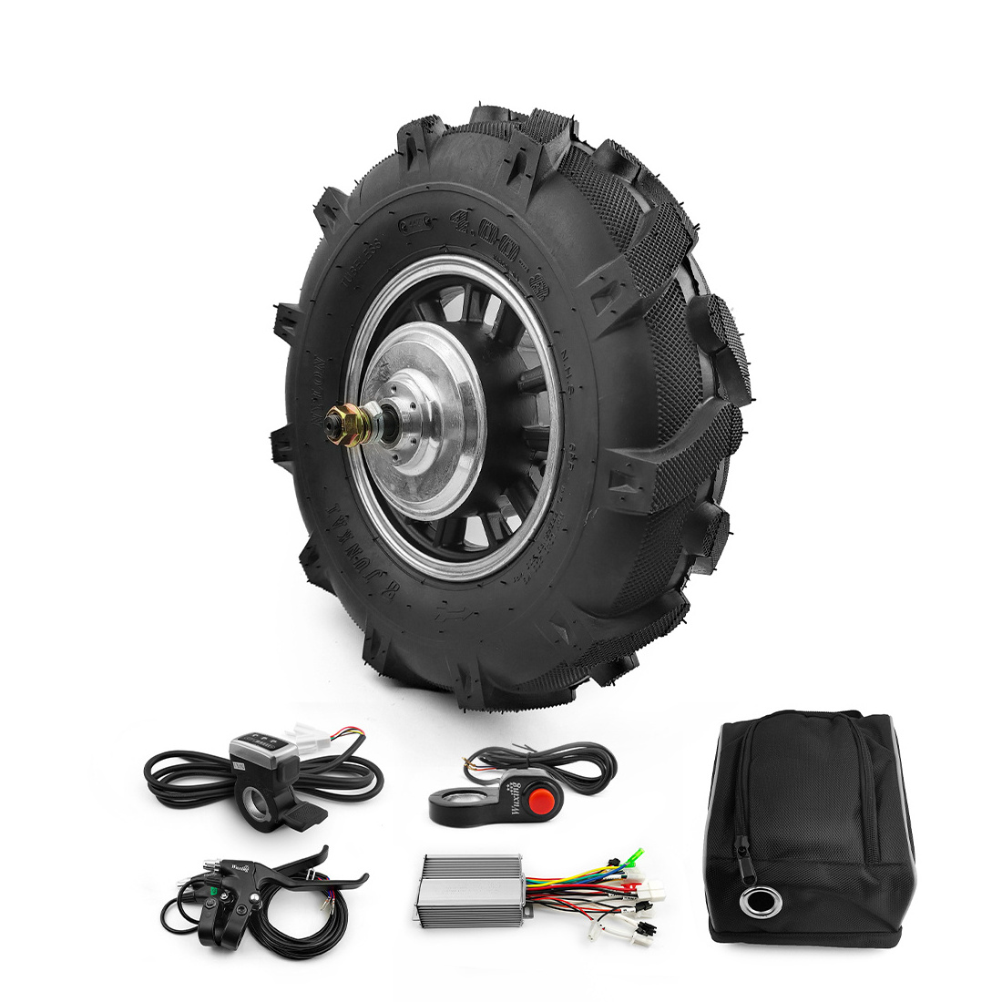 Low Speed 16 Inch Tractor Tire 500W Brushless Gear Deceleration Motor Wheel Kit for Electric Garden Farm Feed Trolley