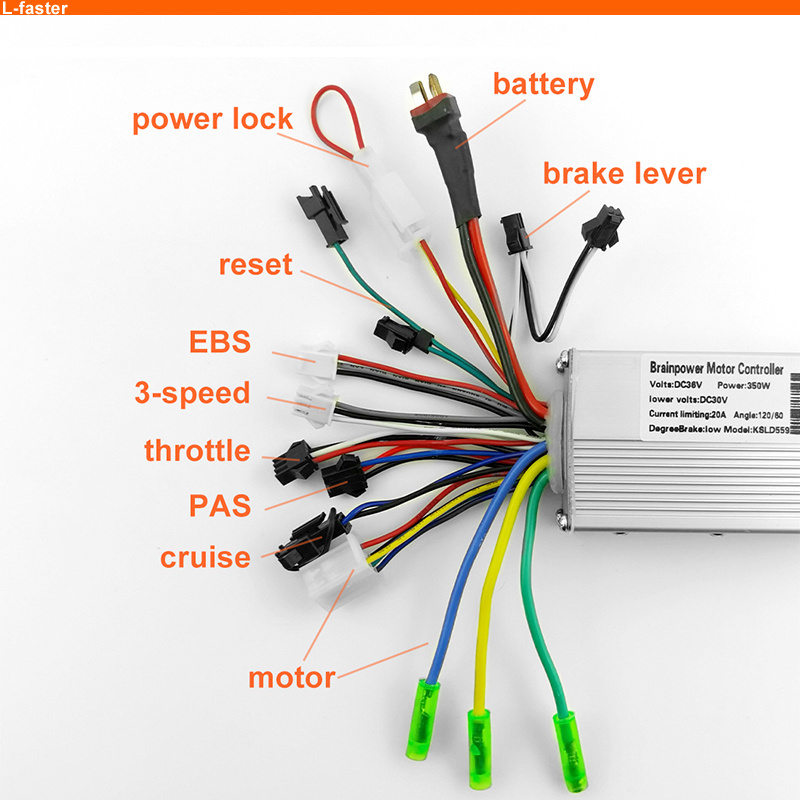 14 inch L-faster DIY 24v 36v 48v Brushless front wheel hub motor 350 watt electric bike conversion kit