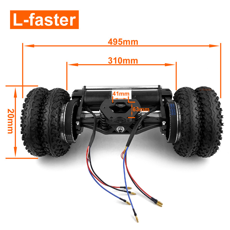 L-faster Reinforced 8 inch Off Road dual Wheels Electrical Motor Truck Bracket Electric Mountain Skateboard