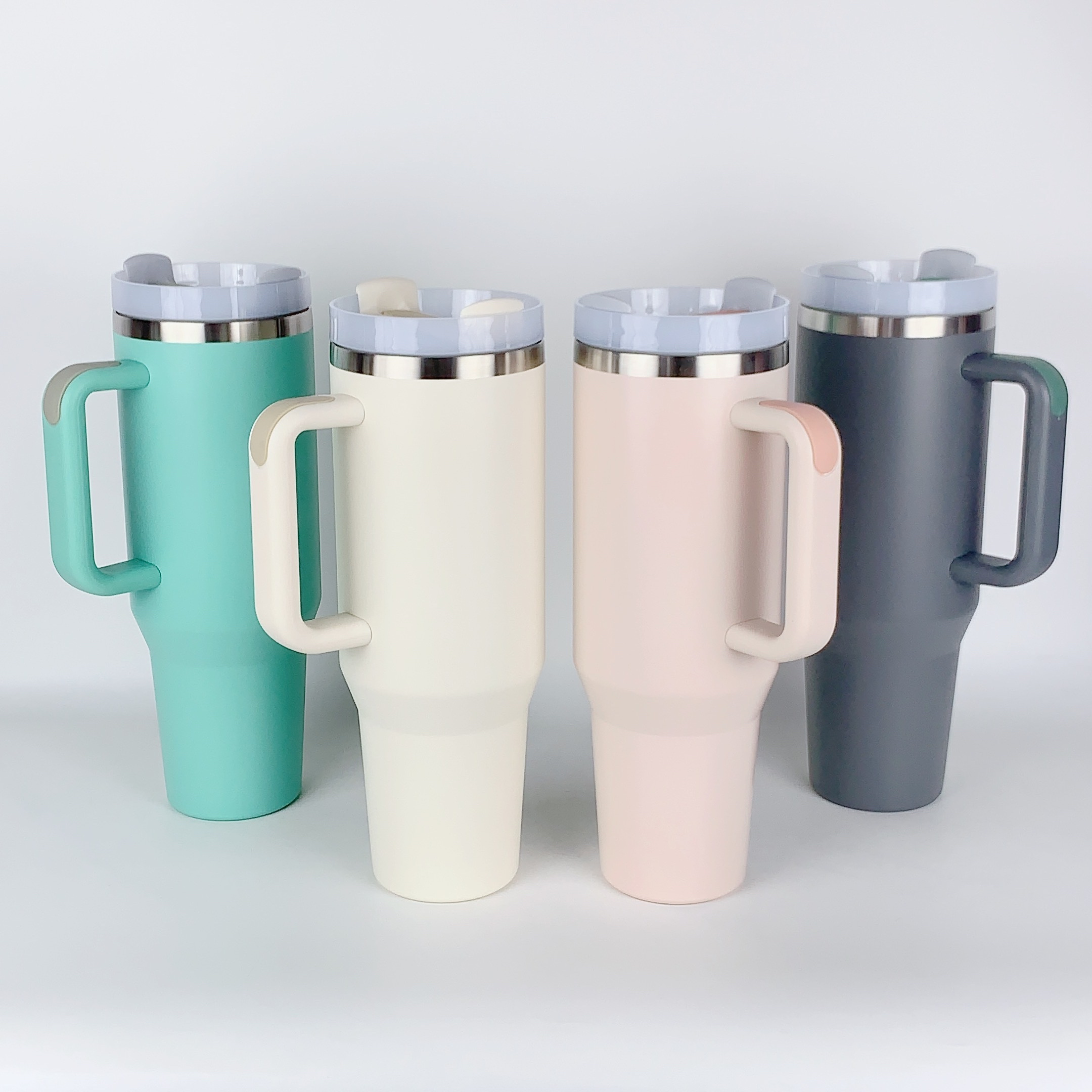 50 oz Vacuum Insulated Large Iced Coffee Cup with Lid and Straw Stainless Steel Tumbler Reusable Flask Jug