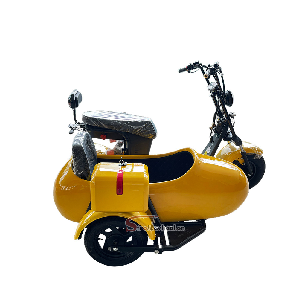 Hot sale 1000W 60V 20AH battery 3 wheel electric chopper electric scooter with side car citycoco