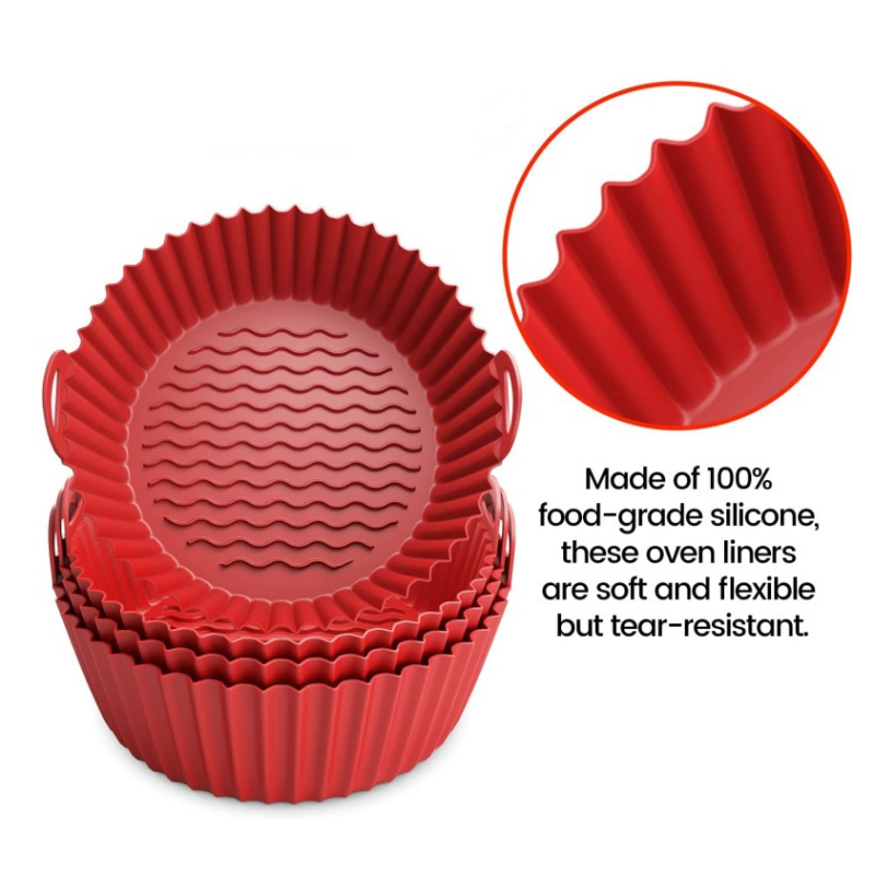 8 inch 16 cm reusable colorful silicone air fryer food safe silicone pot basket liner air fryer silicone liners for air fryer