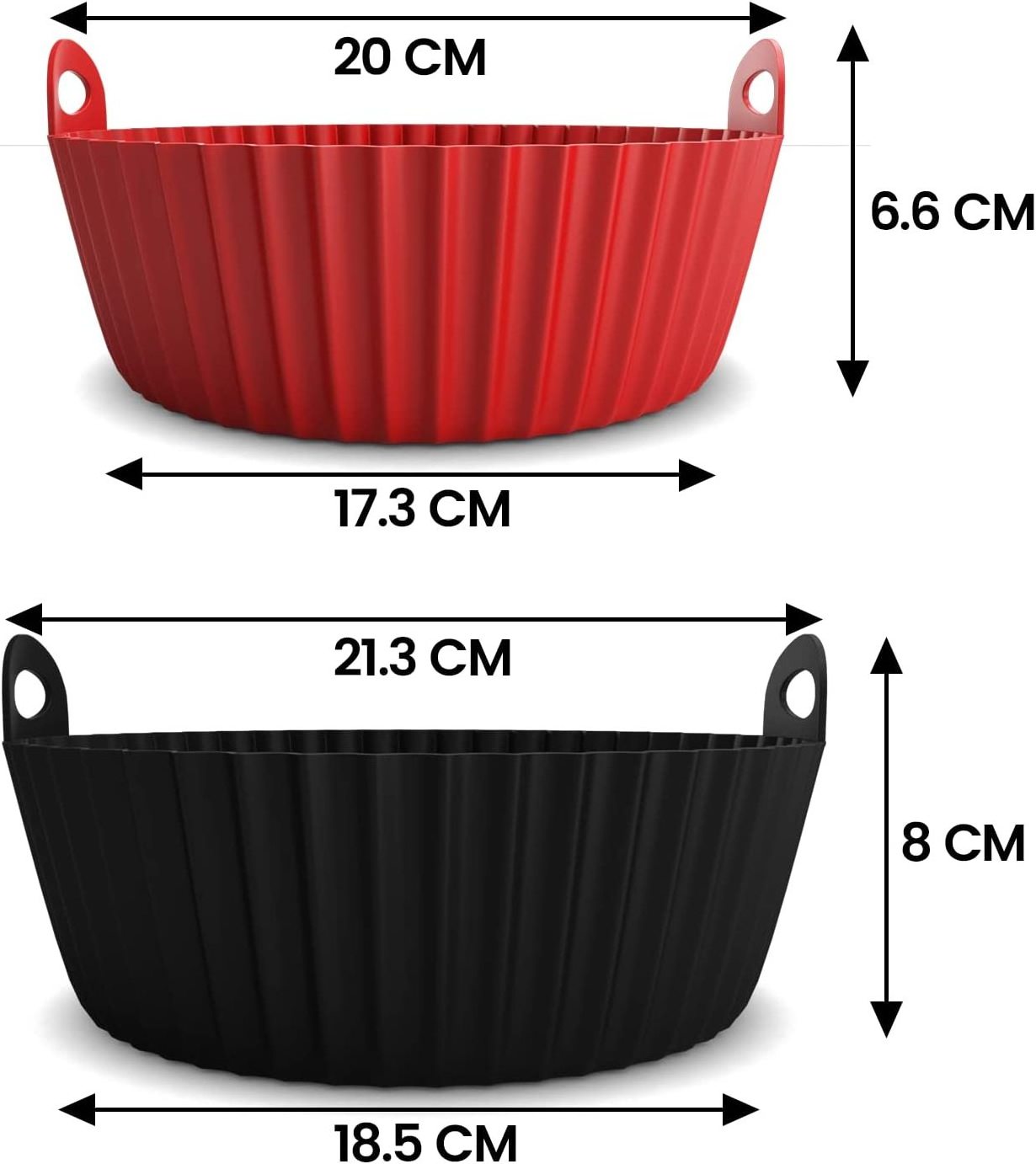 8 inch 16 cm reusable colorful silicone air fryer food safe silicone pot basket liner air fryer silicone liners for air fryer