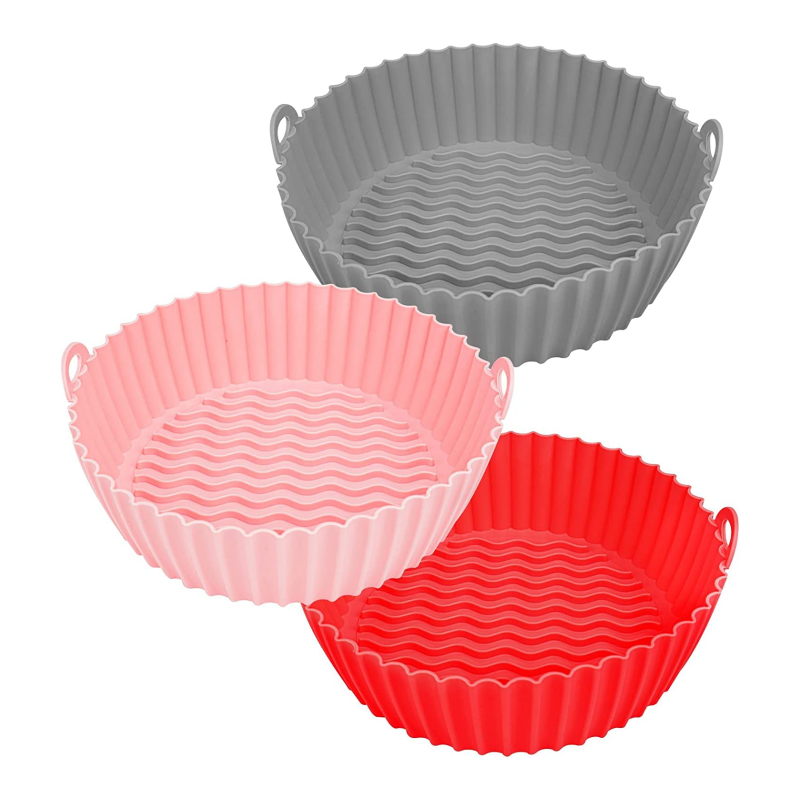 8 inch 16 cm reusable colorful silicone air fryer food safe silicone pot basket liner air fryer silicone liners for air fryer