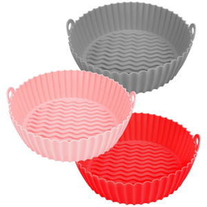 8 inch 16 cm reusable colorful silicone air fryer food safe silicone pot basket liner air fryer silicone liners for air fryer