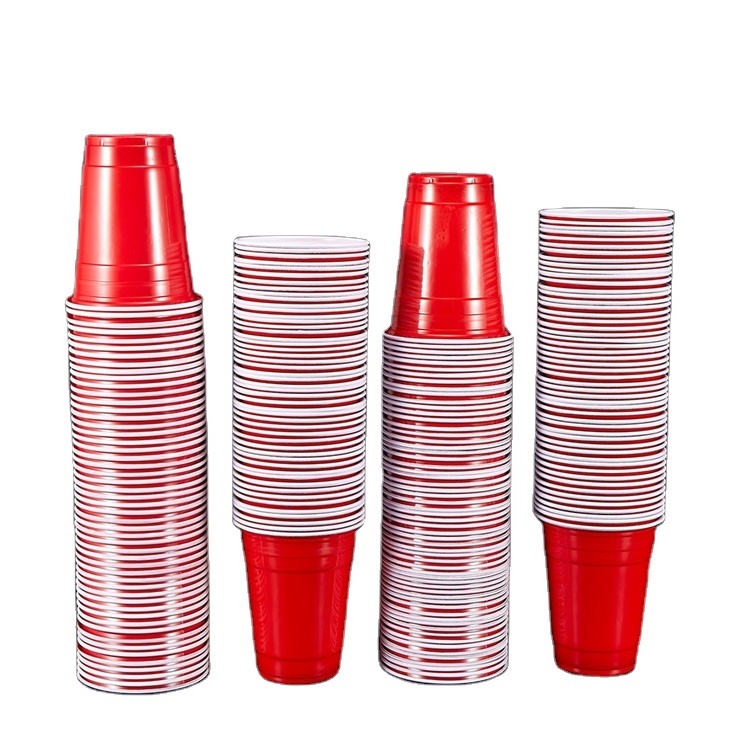 wholesale custom american 16 oz red disposable party beerpong game cold drinking hard pp plastic cups