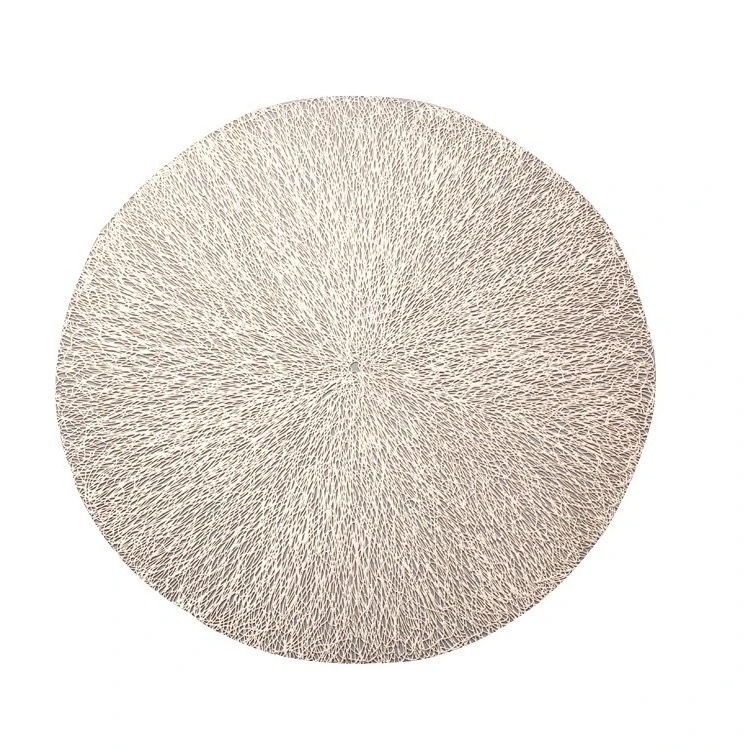 Gold Round  pvc beautiful Pressed Vinyl Table Hollow Out Washable Place Mats for Anniversary Dinner Kitchen Decorations