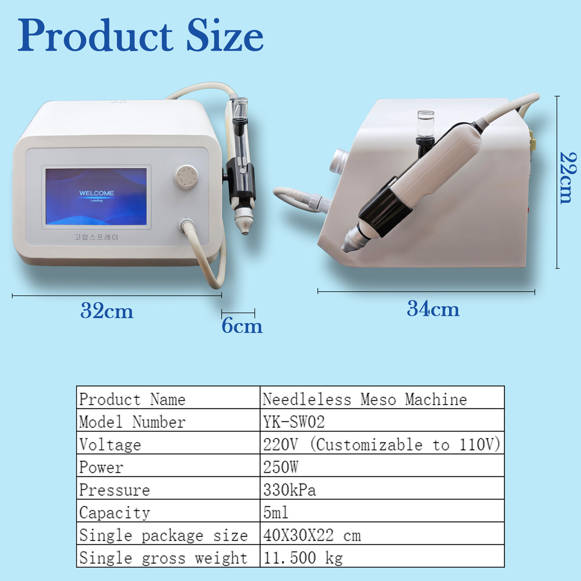 Prp Mesotherapy Injection Gun 330kpa OEM Prp Injection Gun Mesotherapy Gun