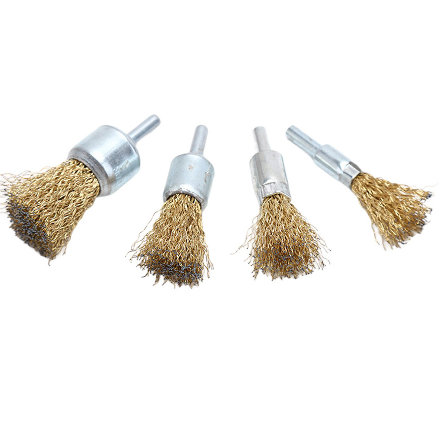 Polishing cleaning brush steel wire brush crimped wire end brushes with 1/4-inch shank