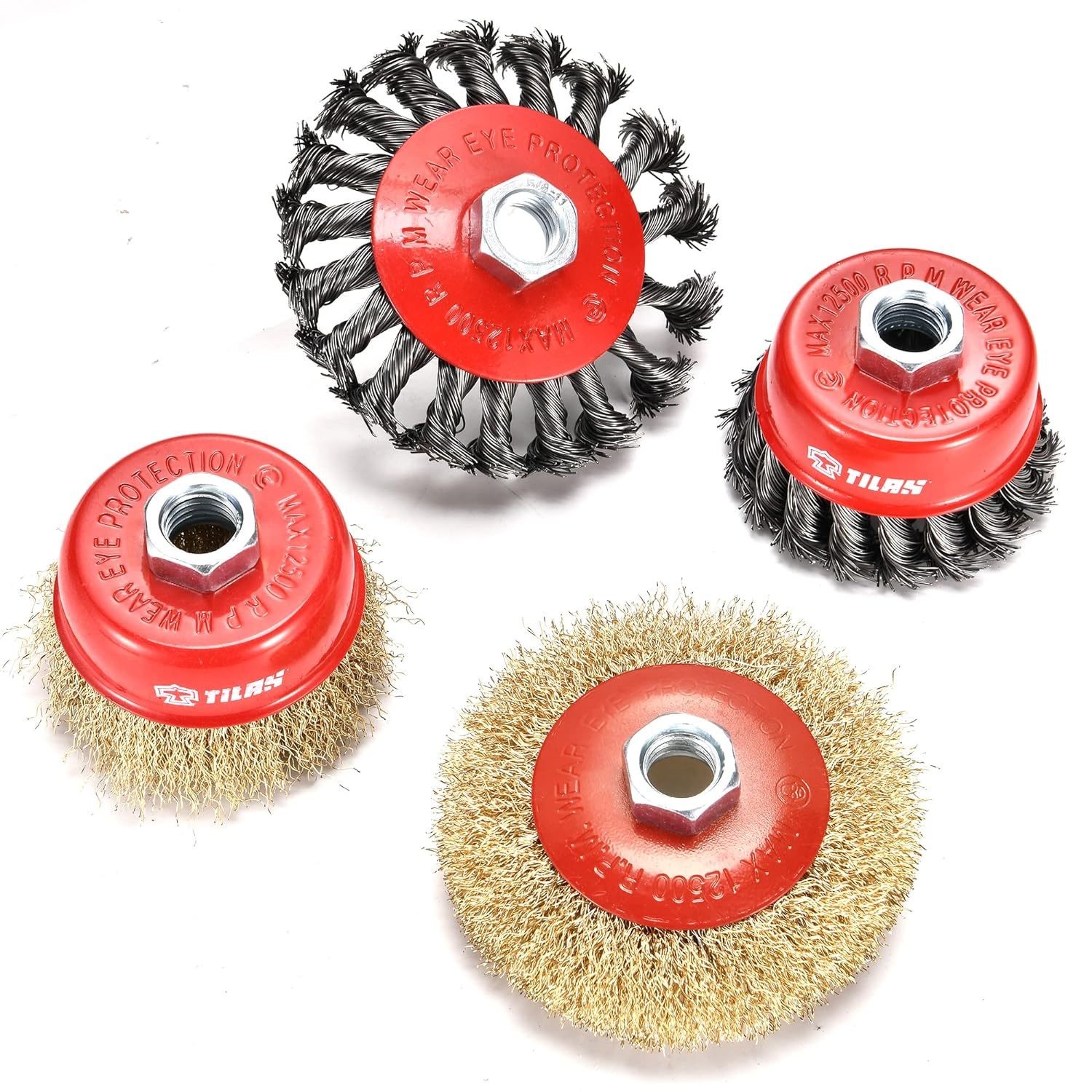 Copper plated wire brush steel cup wire brush cleaning cup crimped brush