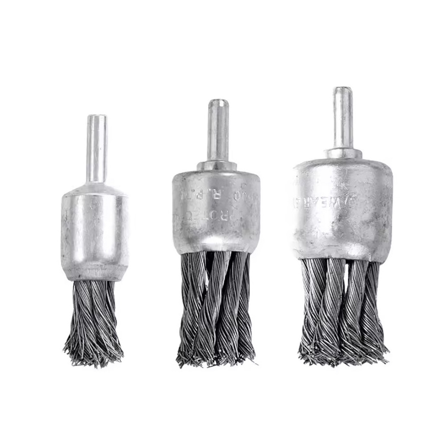 Polishing cleaning brush steel wire brush crimped wire end brushes with 1/4-inch shank