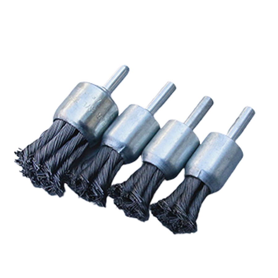 Polishing cleaning brush steel wire brush crimped wire end brushes with 1/4-inch shank