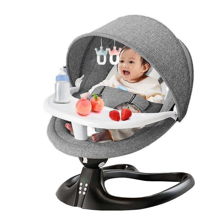 Baby Swing for Infants, 5 Speed Electric Bluetooth Baby Rocker for Newborn, Portable Baby Rocker with Tray and Remote Control