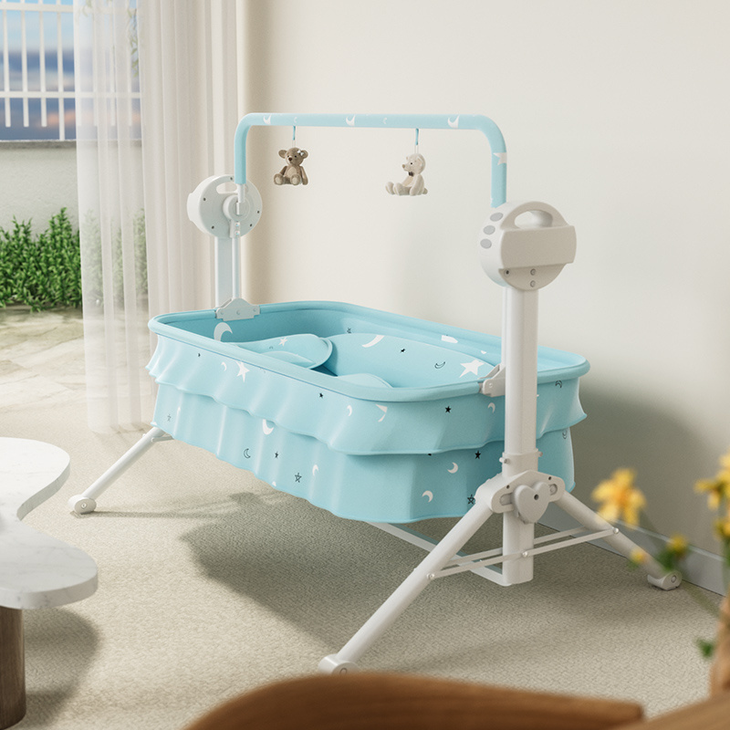 Baby Cradle Swings for Infants Rocking Bassinet for Baby Foldable Portable Baby Bassinet Crib with 3 Speeds 3 timing