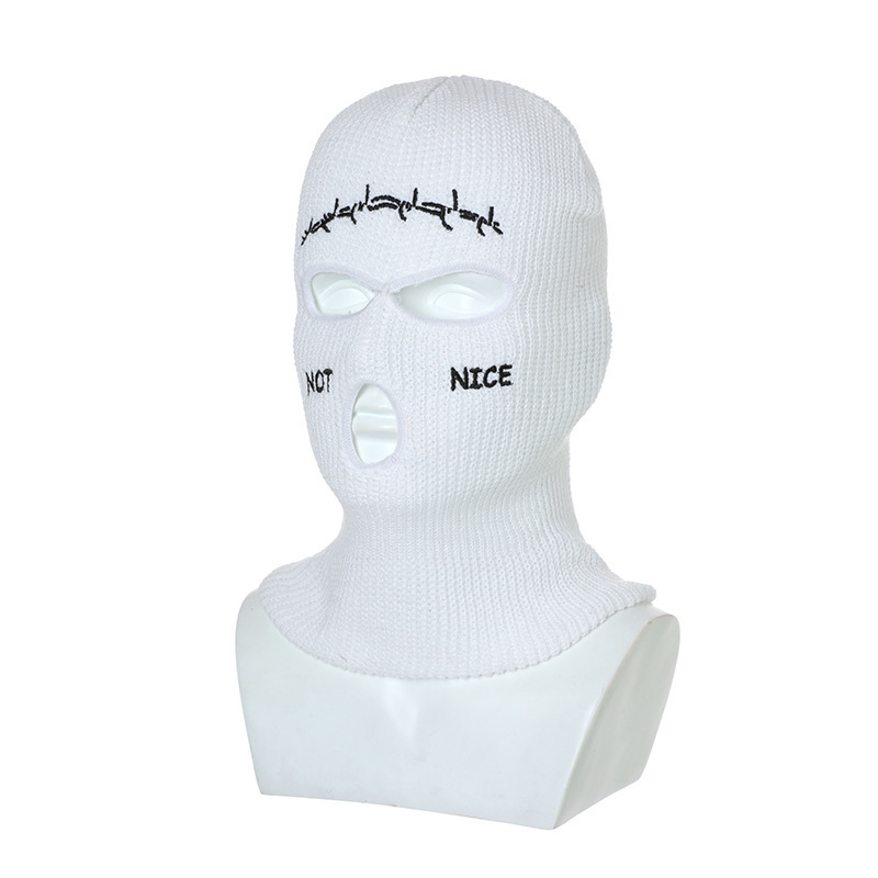 Wholesale fashion Solid color 3 hole ski mask beanie winter warm caps face mask custom knitted Balaclava cap