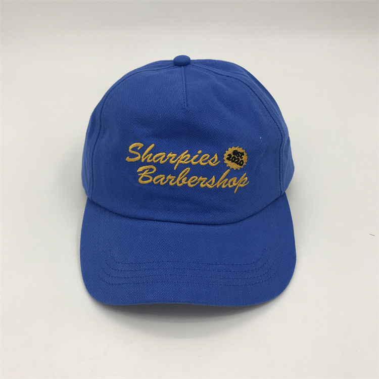 5 Panel Short Brim Unstructured Cap 100% Cotton Wholesale  Low Profile Hat With Custom Embroidery Logo