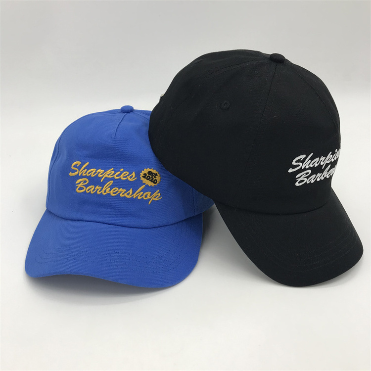 5 Panel Short Brim Unstructured Cap 100% Cotton Wholesale  Low Profile Hat With Custom Embroidery Logo