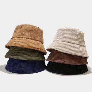 Custom Embroidery Logo Corduroy Bucket Hat Summer Corduroy Bucket Hat