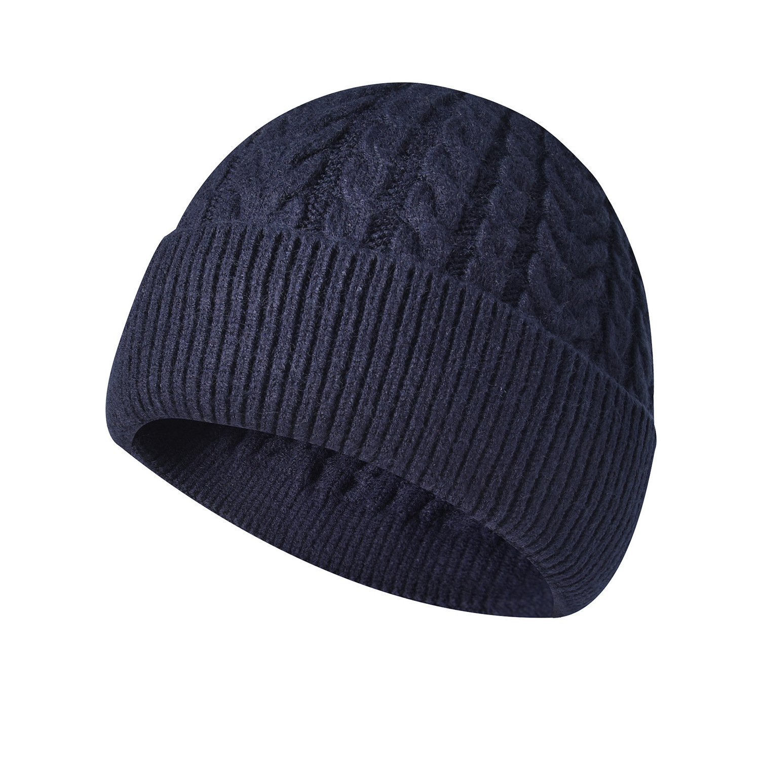 2023 NEW Wholesale Price Beanies Plain Color Braided Pattern Knit Hat Winter Hat