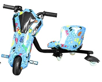 middle size factory hot sale mini 3 wheel drift electric kids trike 36v 3A drifting scooter for sale 150W motor