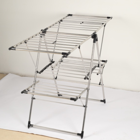 2 tier winged clothes airer  cloth  dryer  foldable  with shoe rack 2 tier