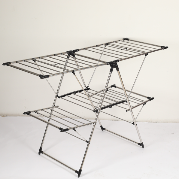 2 tier winged clothes airer  cloth  dryer  foldable  with shoe rack 2 tier