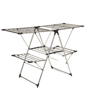 2 tier winged clothes airer  cloth  dryer  foldable  with shoe rack 2 tier