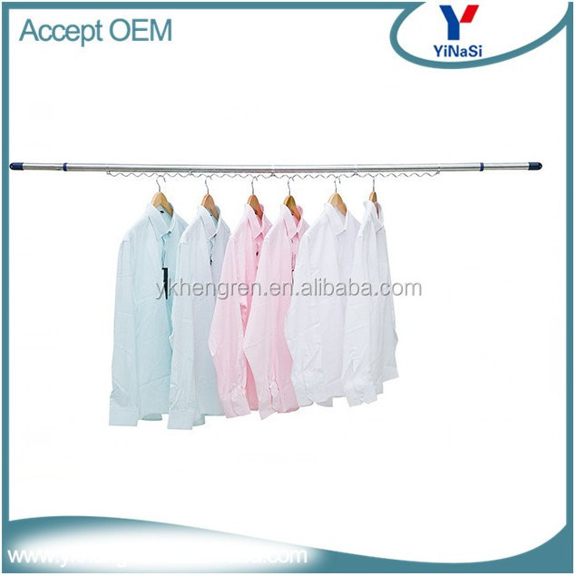 Telescopic clothes dryer rack pole Telescopic rod dry rack best wall mounted clothes drying rack