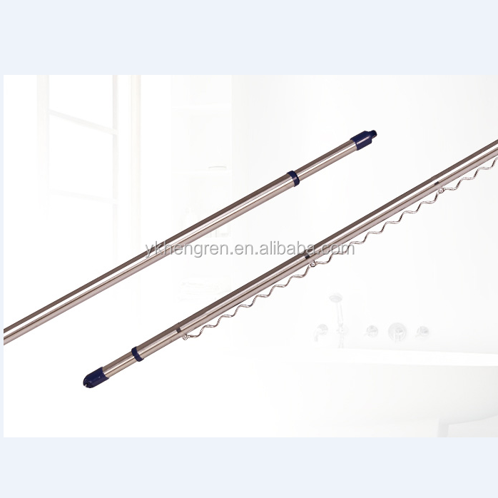 Simple telescopic rod with Adjustable shower curtain rod dryer hanger rack