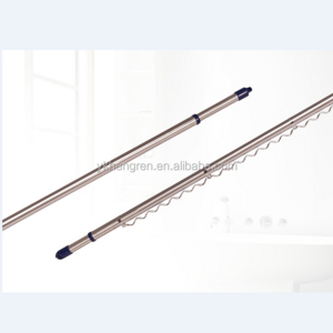 Simple telescopic rod with Adjustable shower curtain rod dryer hanger rack