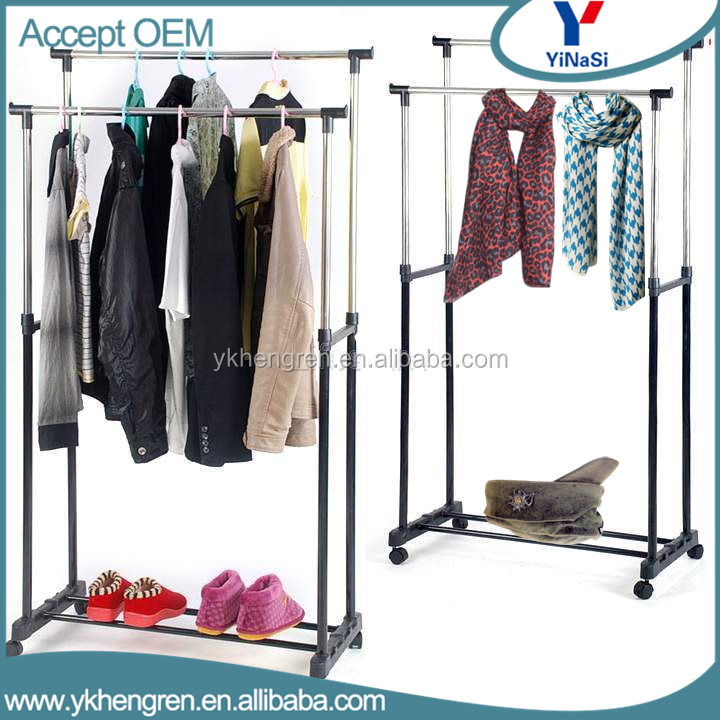 Adjustable Double Clothes Hanging cloth dry rack garment rack