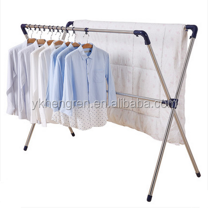 Telescopic X-Type Stainless Steel clad pipe Clothes Hanger cloth drying rack