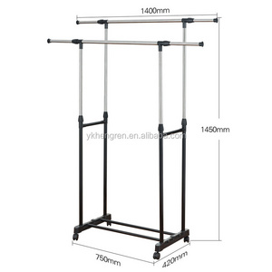 indoor and outdoor dryer clothing rack with double rod garment rack