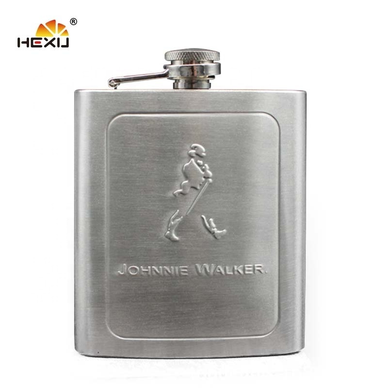 Optional Capacity Stainless Steel sanding 7oz Silver wholesale Hip Flask For whiskey