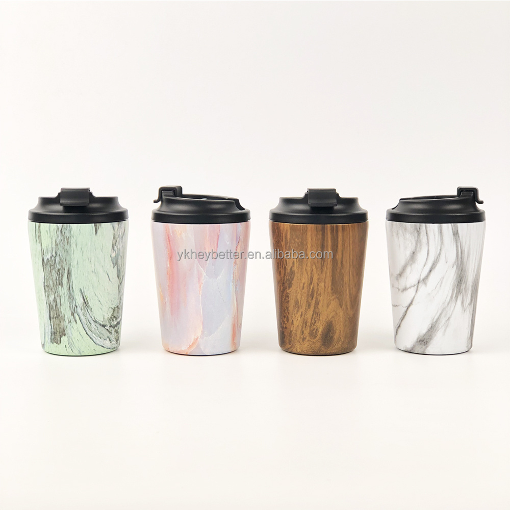 12oz reusable coffee cups with lid leak-proof Eco Sustainable Stainless Steel recyclable 12 oz 360ml travel car tumbler mug