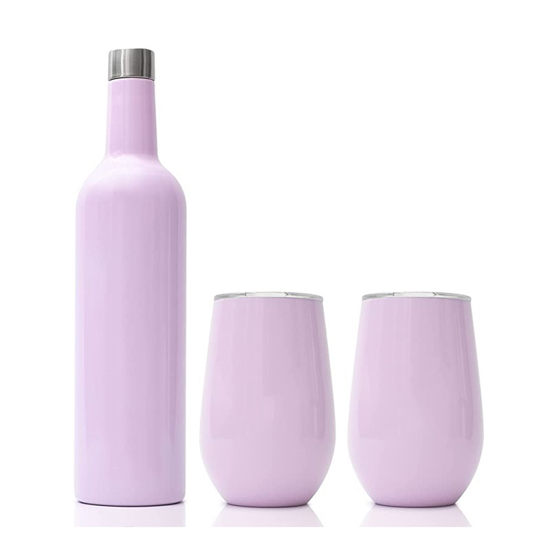 Corkcircle Hot promotional gift 500/ 750ml wine bottle and 12oz wine tumbler cups stainless steel wine bottle set with gift box